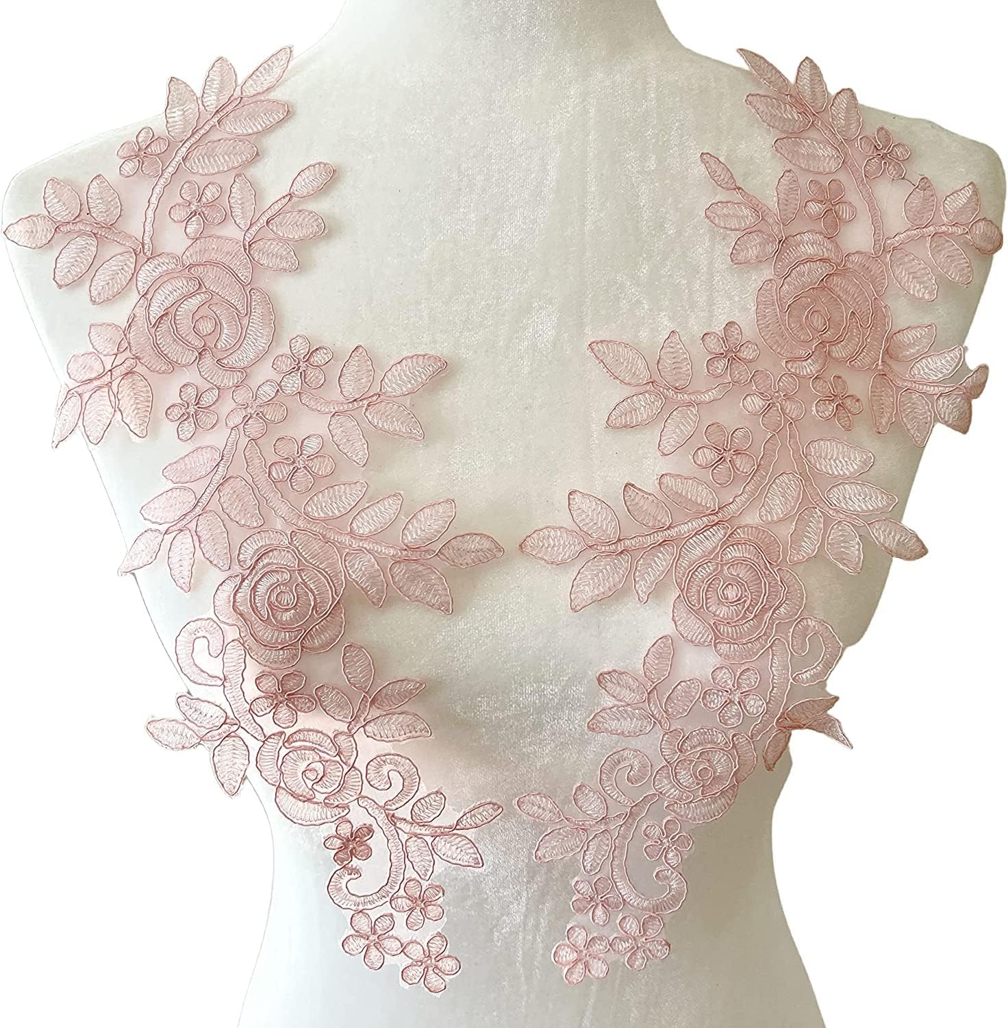 1 Pair Lace Flower Wedding Dress Patch Embroidered Sew On Applique Lace Trim, 13.75 x 5.5 Inches, Pink PEPPERLONELY Beads, Buttons, Crafts, Ribbons, Jewelry Findings 1 Pair Lace Flower Wedding Dress Patch Embroidered Sew On Applique Lace Trim, 13.75 x 5.5 Inches, Pink PEPPERLONELY Beads, Buttons, Crafts, Ribbons, Jewelry Findings