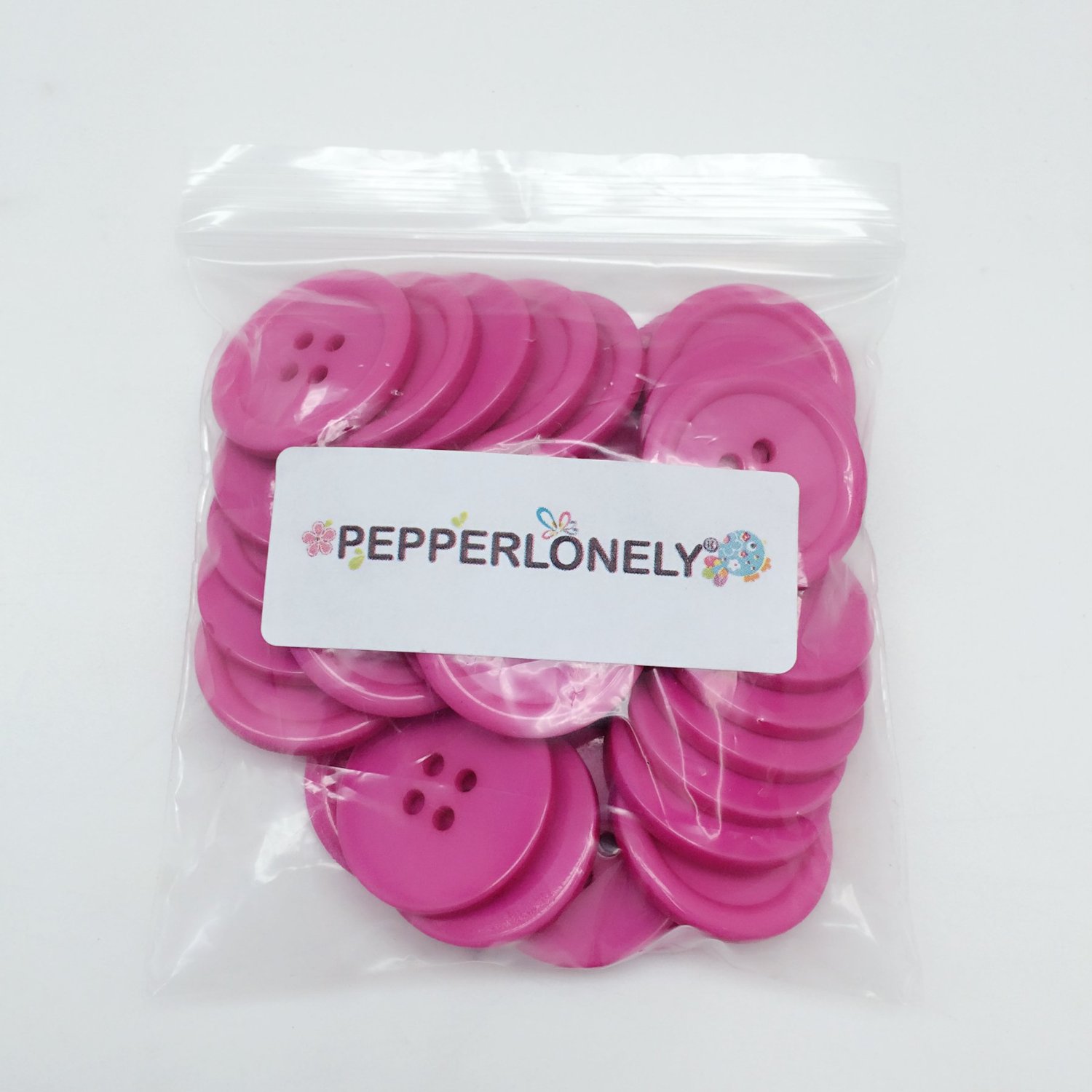 30PC Hot Pink Flat Round 4 Holes Resin Buttons, 30x3mm( 1-3/16×1/8 Inch) –  PEPPERLONELY – Beads, Buttons, Crafts, Ribbons, Jewelry Findings