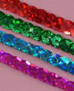 PEPPERLONELY Brand 80 Yard/Roll Holographic Faceted Sequin Trim Sapphire Blue 